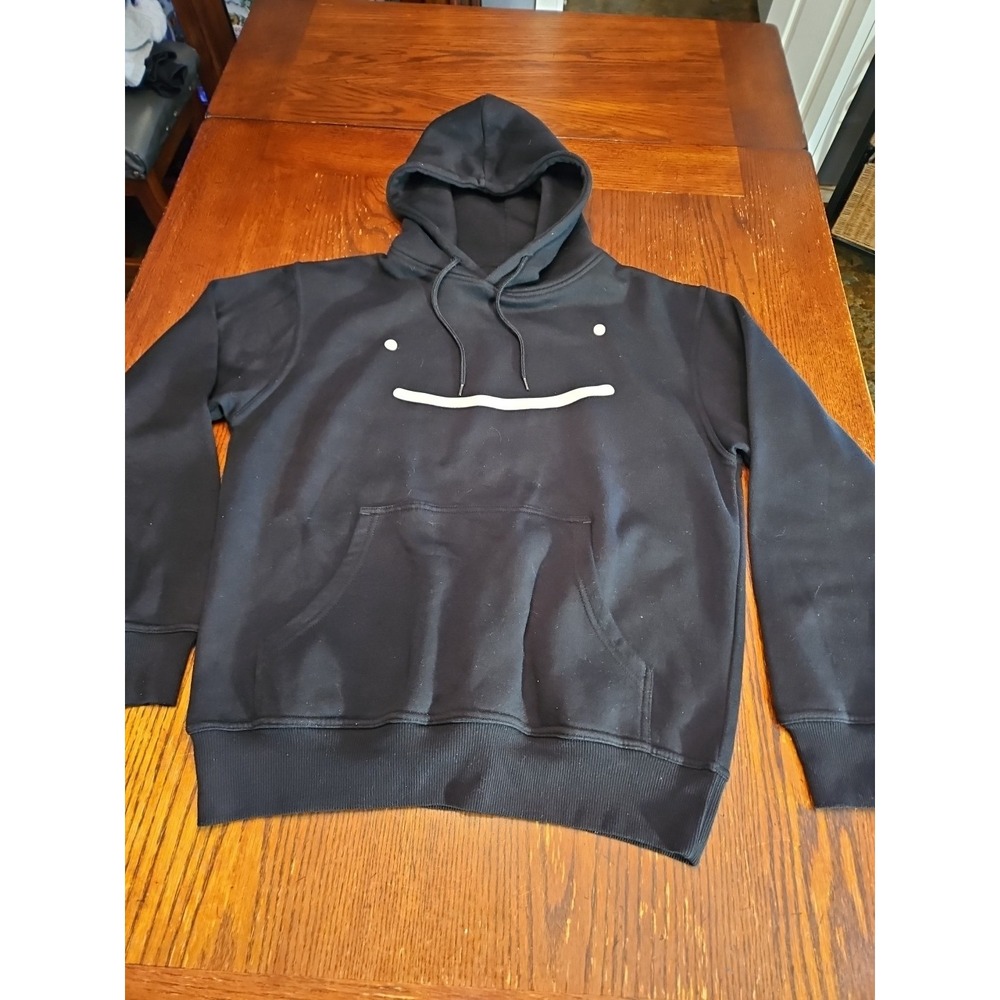Dream Merch Hoodie Black Smiley Face Logo‎ YouTube Minecraft Small (A598)